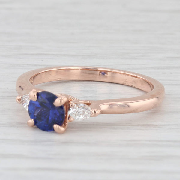 0.92 ctw Lab Created Sapphire Diamond Ring 14K Rose Gold Size 6.5
