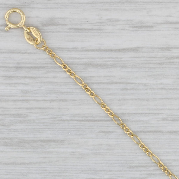 New Petite Figaro Chain 14k Yellow Gold 18" 1.3mm Lobster Clasp