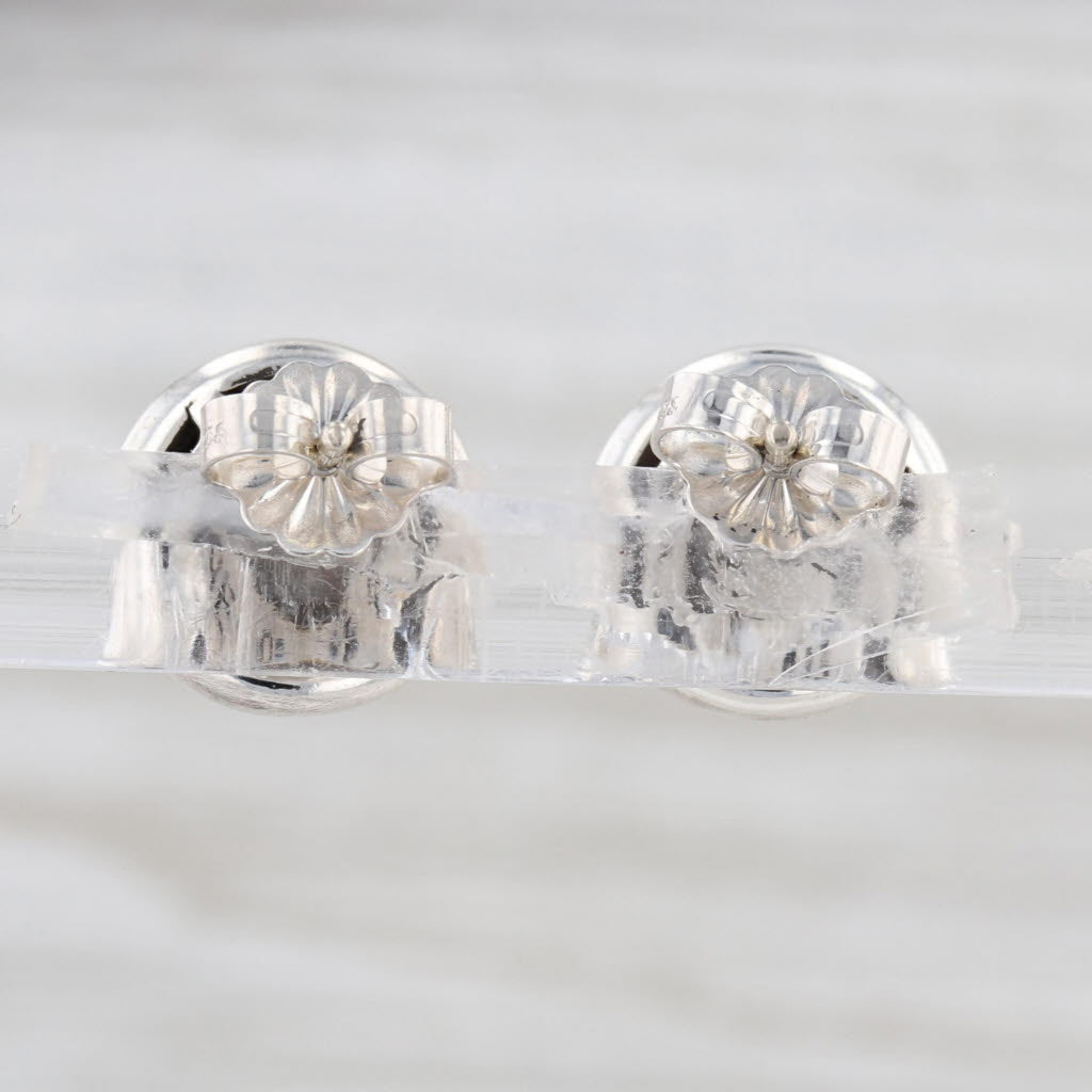 Slane & Slane Diamond Flower Stud Earrings Sterling Silver 18k Gold Studs