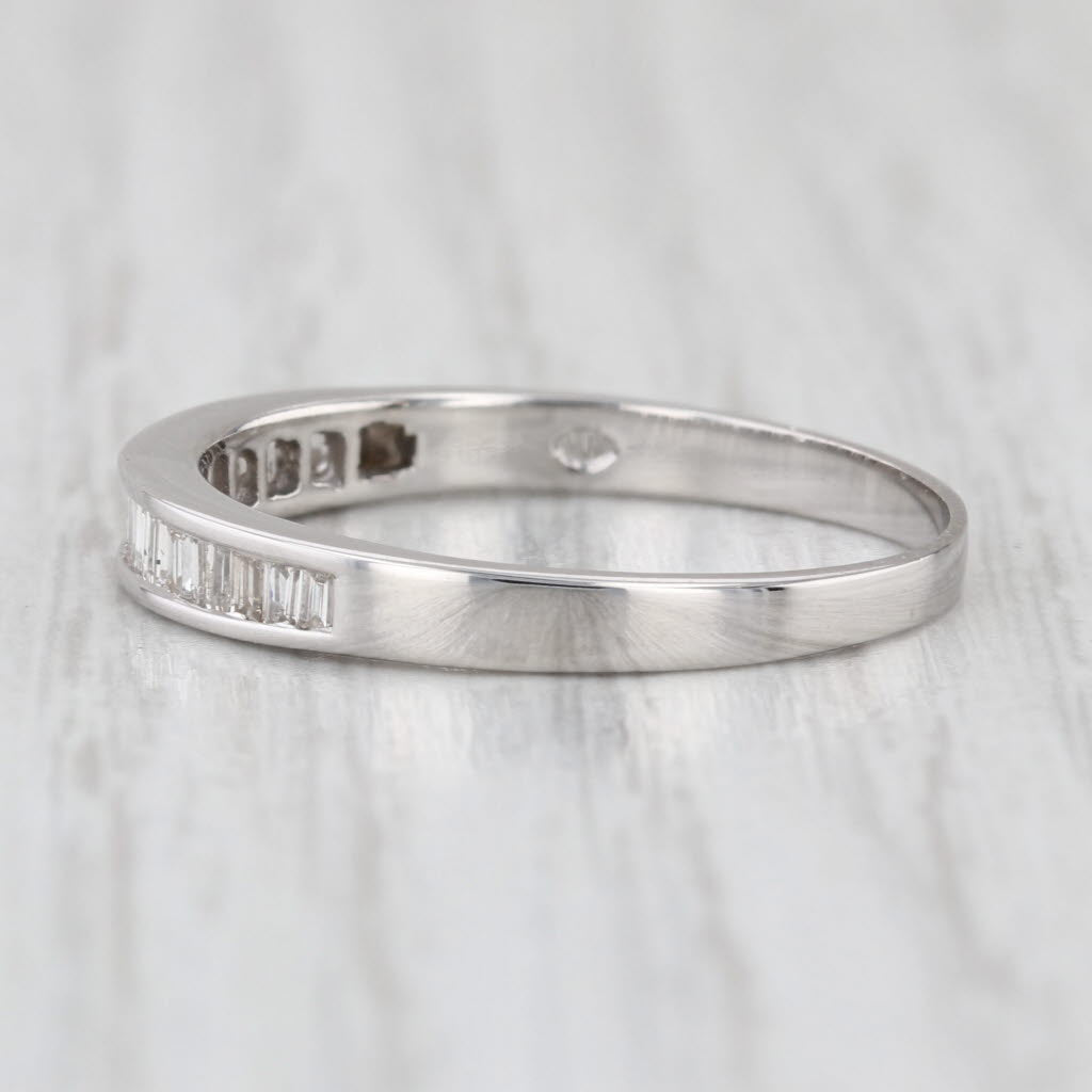 0.34ctw Diamond Wedding Band 14k White Gold Stackable Anniversary Ring Size 9.25