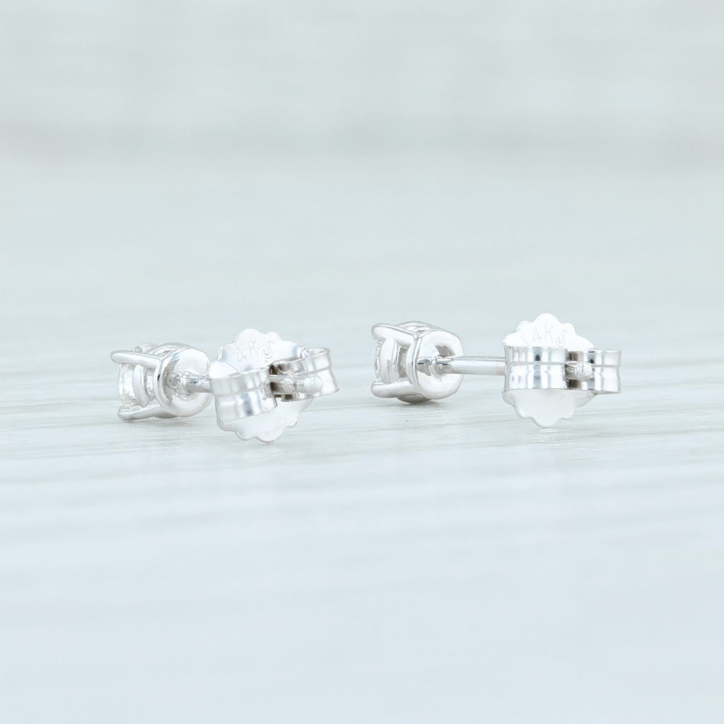 Light Gray 0.18ctw Diamond Stud Earrings 14k White Gold Round Brilliant Solitaire Studs