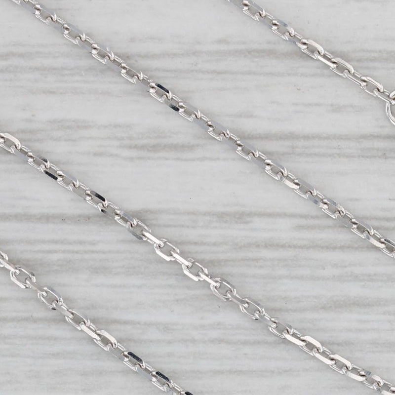 New 0.22ctw Diamond V Pendant Necklace 14k White Gold 15.5-17.5" Cable Chain