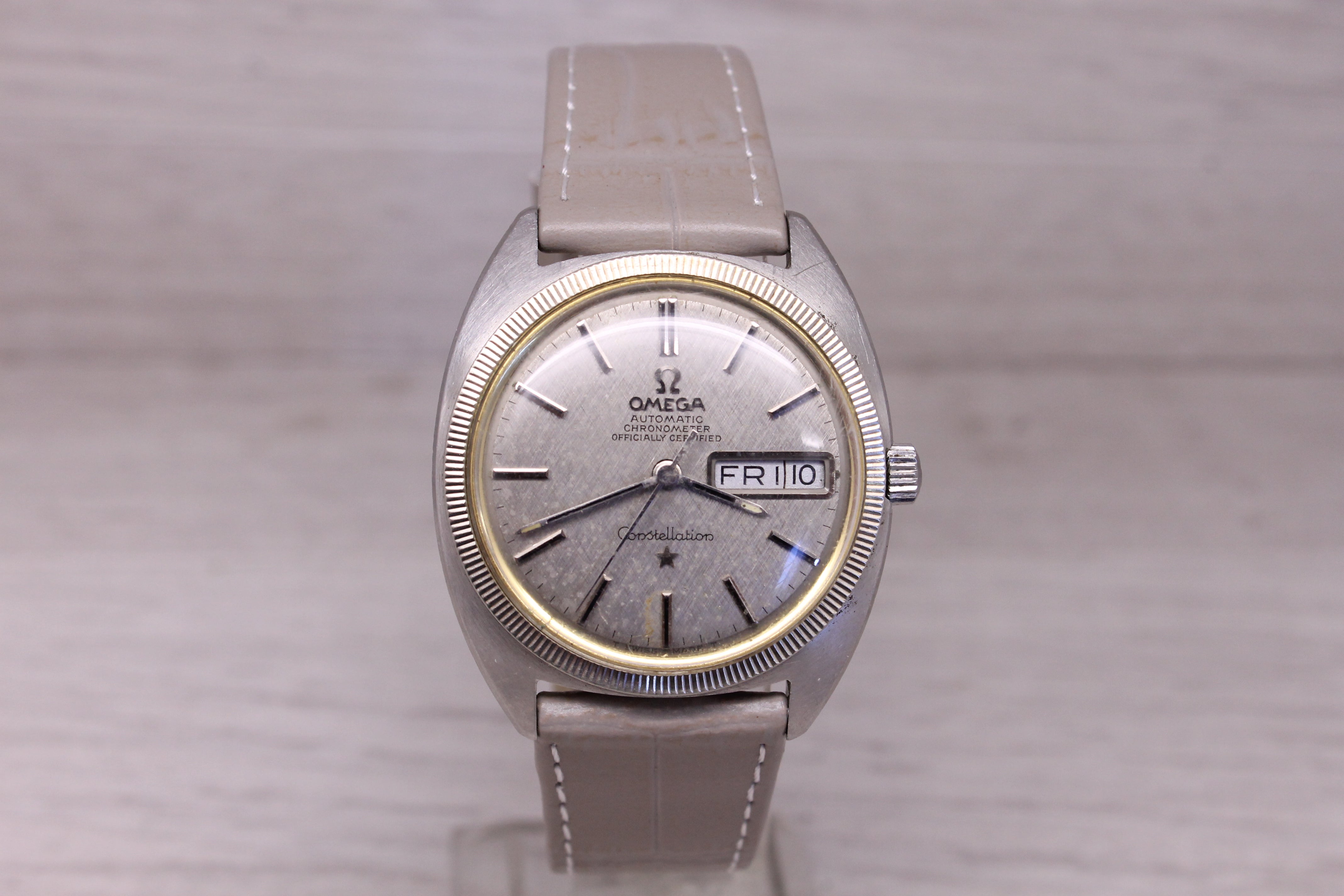 Vintage c.1970 Omega Constellation Mens 35mm Steel C Case Automatic Watch c.751