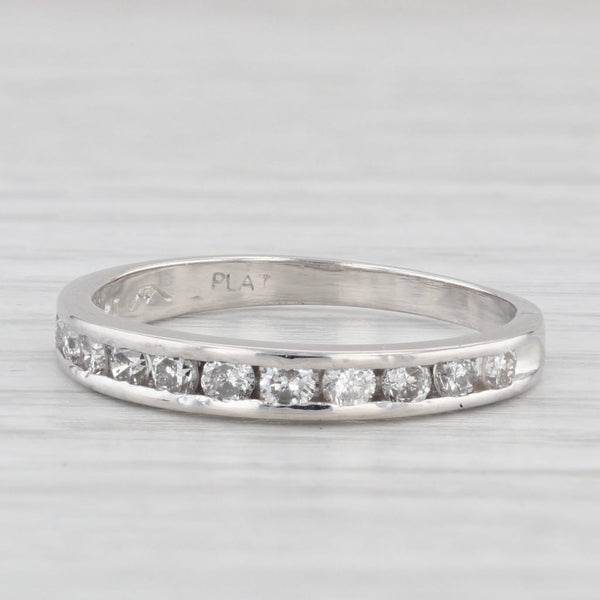 0.45ctw Diamond Wedding Band Platinum Stackable Anniversary Ring Size 7