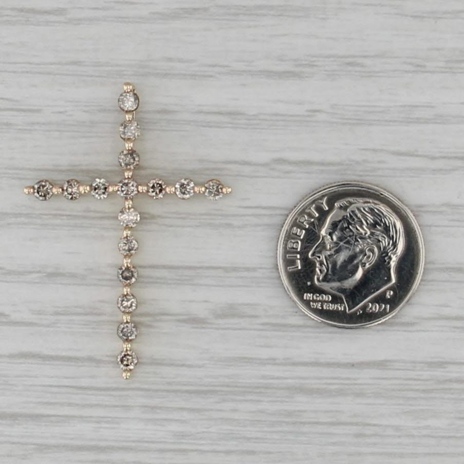 0.76ctw Diamond Cross Pendant 14k Yellow Gold