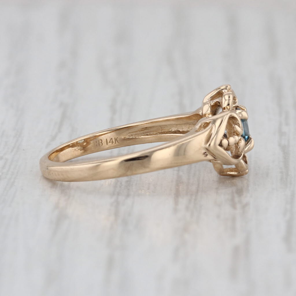 0.31ct Lab Created Spinel Ring 14k Yellow Gold Size 6.25 Round Solitaire