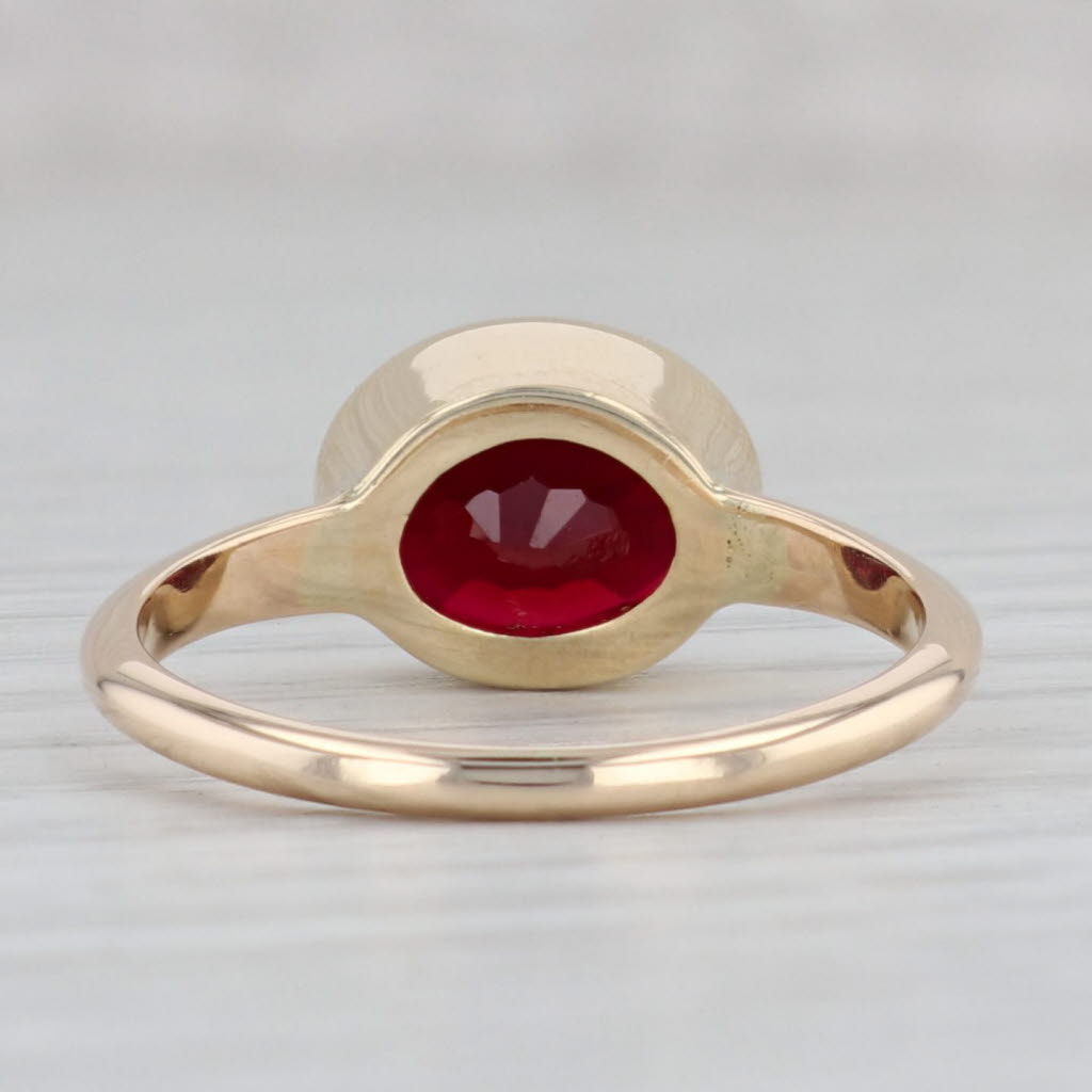 Gray 2.50ct Lab Created Ruby Ring 14k Yellow Gold Size 7.25 Oval Solitaire