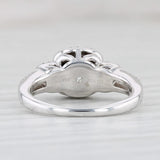 Light Gray 0.50ctw Diamond Princess Halo Engagement Ring 14k White Gold Size 5