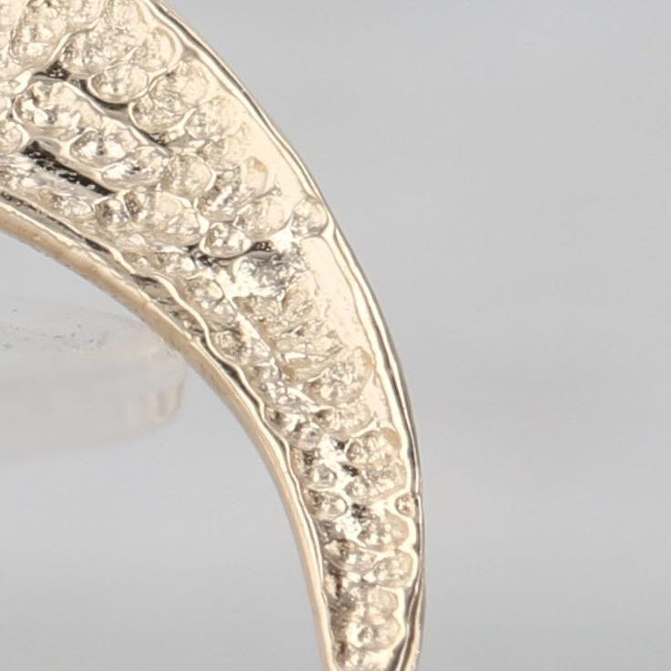 Crescent Moon with face Pendant 14k Yellow Gold Floating Drop