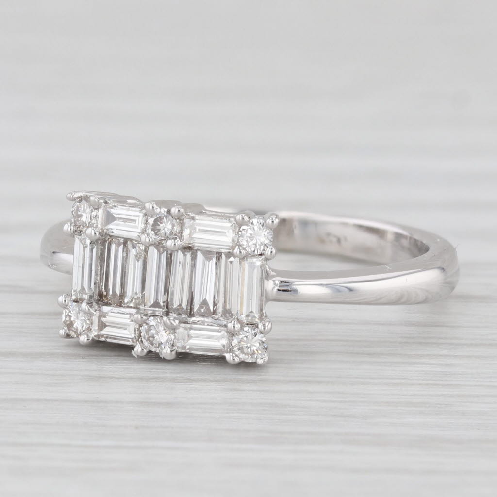 0.84ctw VS2 Diamond Baguette Ring 18k White Gold Size 7.75