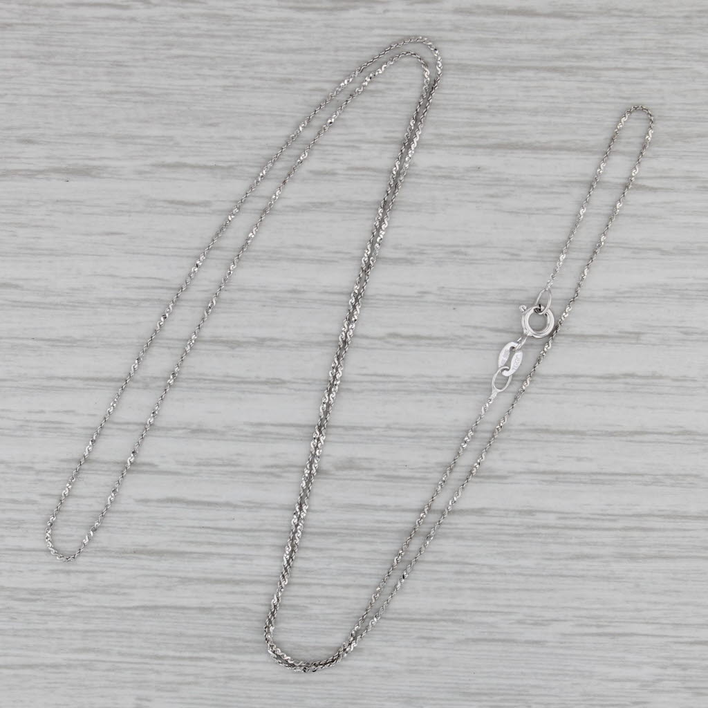 S-Link Singapore Chain Necklace 14k White Gold 22" 0.8mm