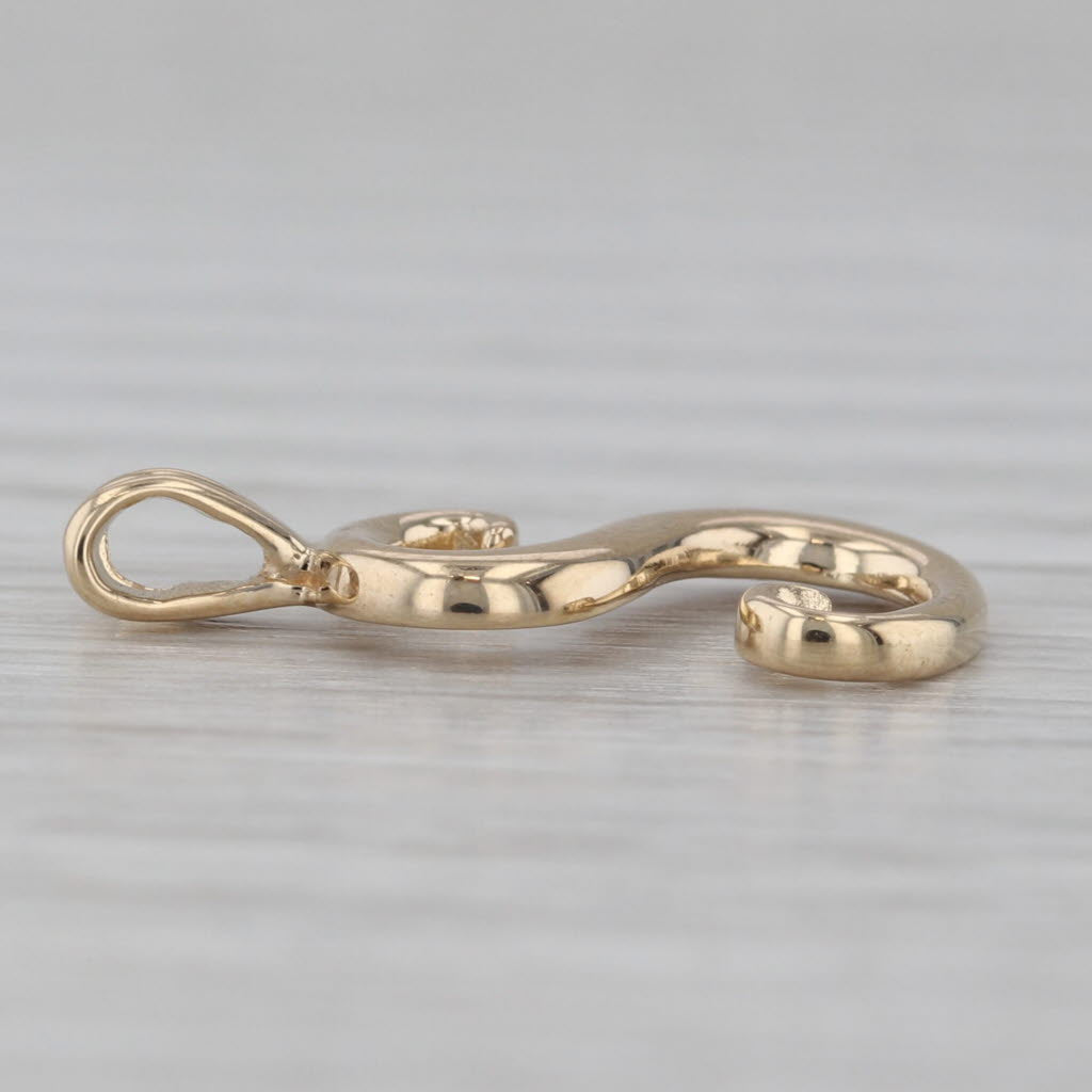 Gray Letter Initial "S" Pendant 14k Yellow Gold Small Drop