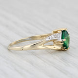 0.75ct Lab Created Emerald Diamond Ring 10k Yellow Gold Size 5.5