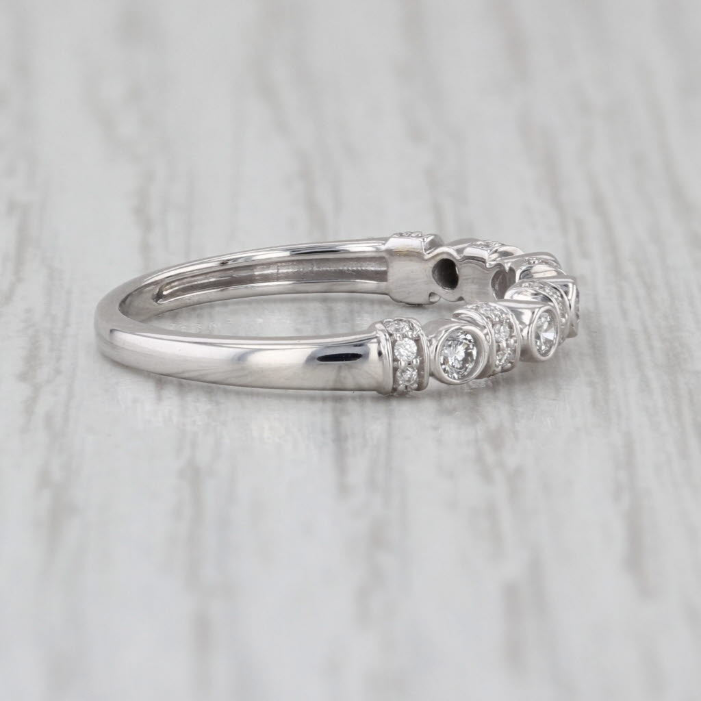 0.33ctw Diamond Wedding Band 14k White Gold Size 6.5 Stackable Anniversary Ring