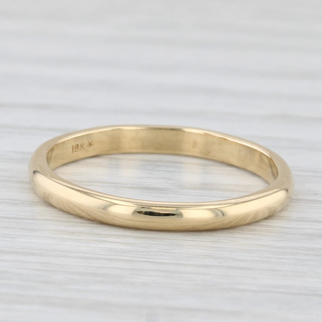 Light Gray Classic Women's Wedding Band 18k Yellow Gold Size 6 Ring Stackable