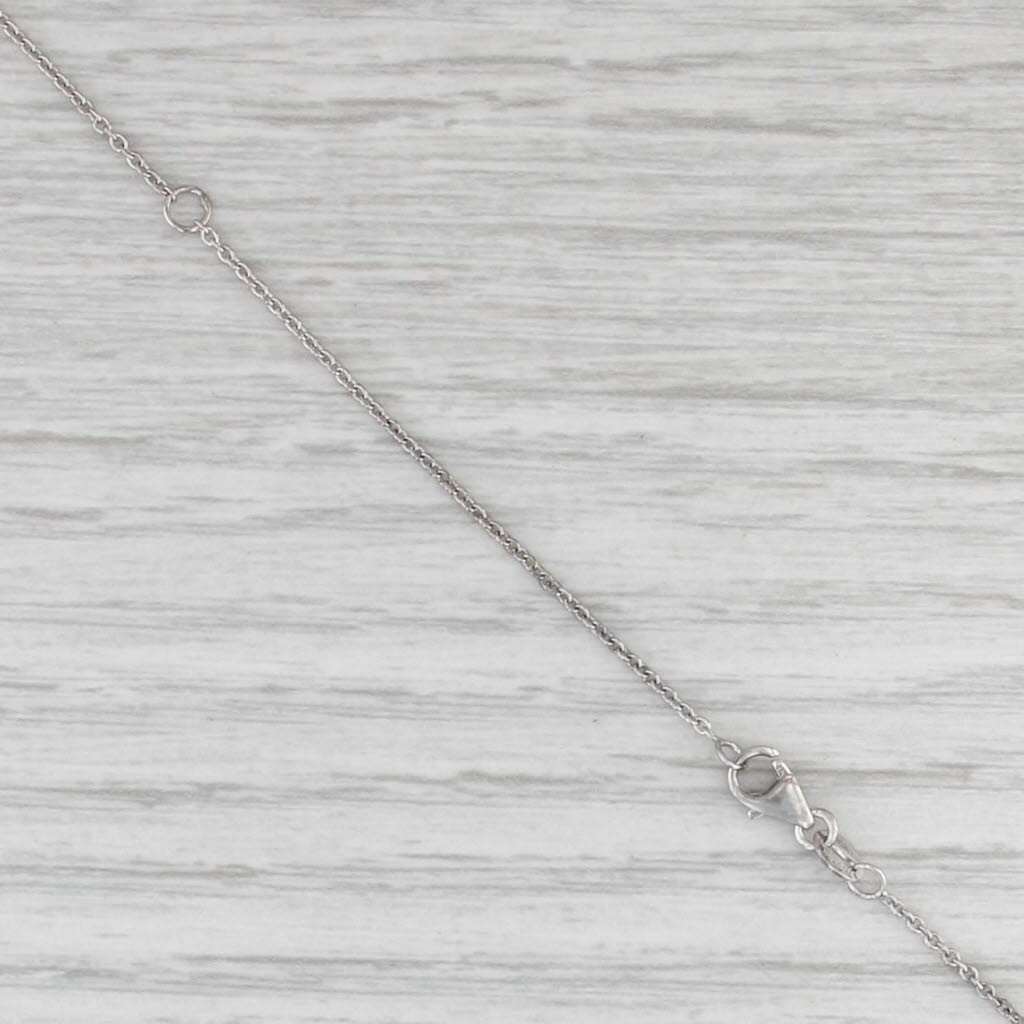 New 0.28ctw Diamond By The Yard Station Necklace 14k White Gold Adjustable Chain