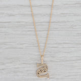 Diamond Letter Initial S Pendant Necklace 14k Yellow Gold 17" Rope Chain