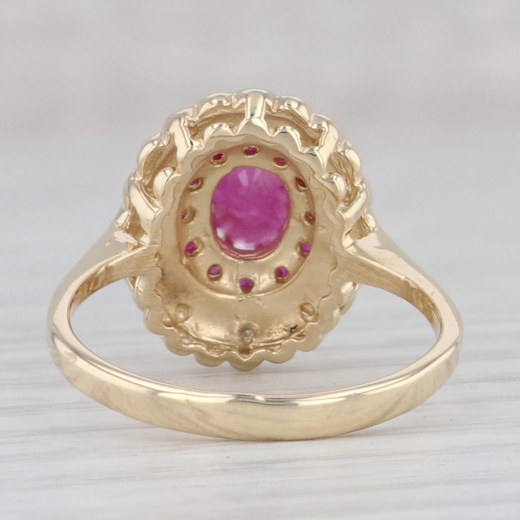 Gray 1.14ctw Oval Ruby Diamond Ring 14k Yellow Gold Size 7