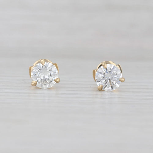 New 2ctw Lab Grown Diamond Stud Earrings 14k Gold IGI Round VVS1-VS2 D-E Studs