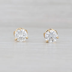 New 2ctw Lab Grown Diamond Stud Earrings 14k Gold IGI Round VVS1-VS2 D-E Studs