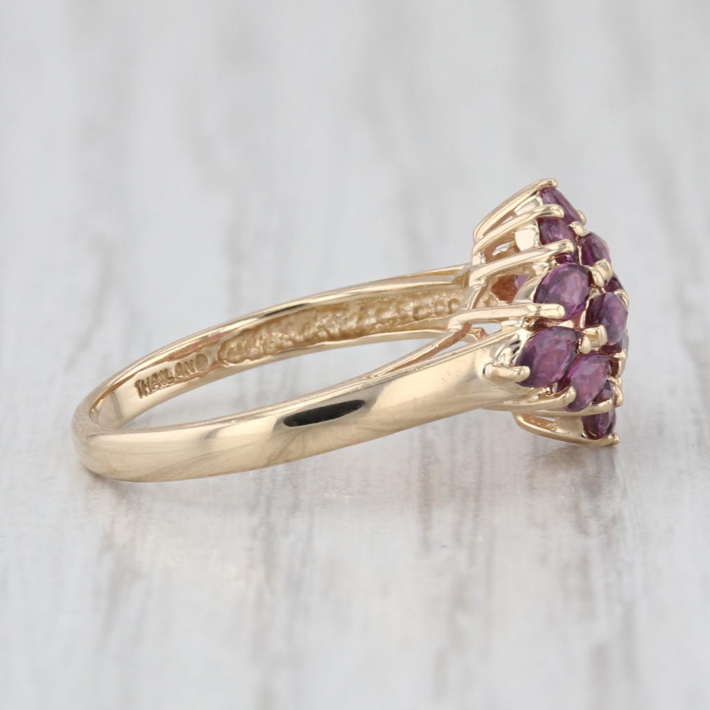1.34ctw Ruby Cluster Ring 14k Yellow Gold Size 6