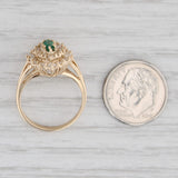 Light Gray 0.82ctw Marquise Emerald Diamond Ring 14k Yellow Gold Size 6