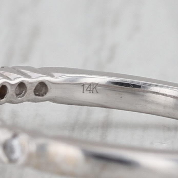 0.72ctw Diamond Halo Engagement Ring 14k White Gold Size 8