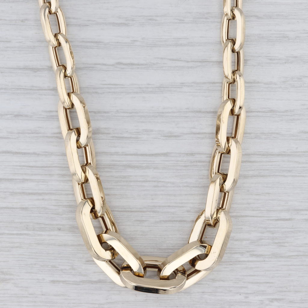 Graduated Cable Chain Necklace 14k Yellow Gold 18" 10.8 - 6.3mm