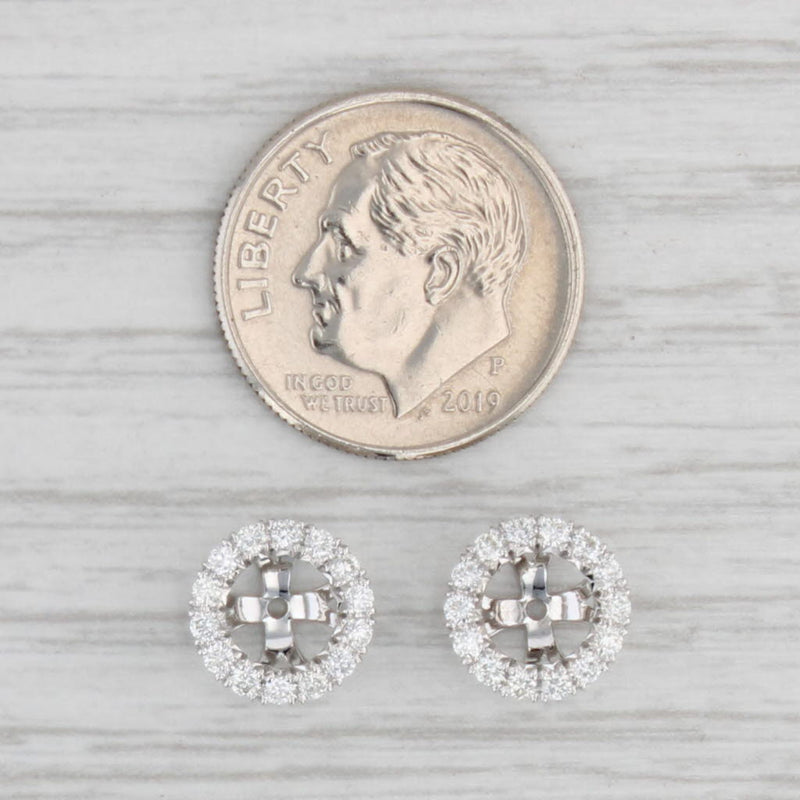 Light Gray 0.42ctw Diamond Earring Jackets Stud Enhancers 14k White Gold Eloquence Werdiger