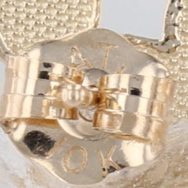 Mickey Mouse Stud Earrings 10k Yellow Gold Disney Cartoon Studs for Pierced Ears