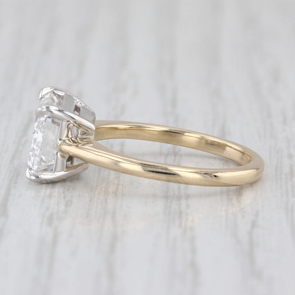 New 4.03ct E VS2 IGI Lab Grown Emerald Cut Diamond Engagement Ring 14k Gold Sz 7