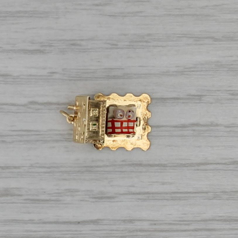 Small House Cabin Charm 14k Yellow Gold Opens Vintage European