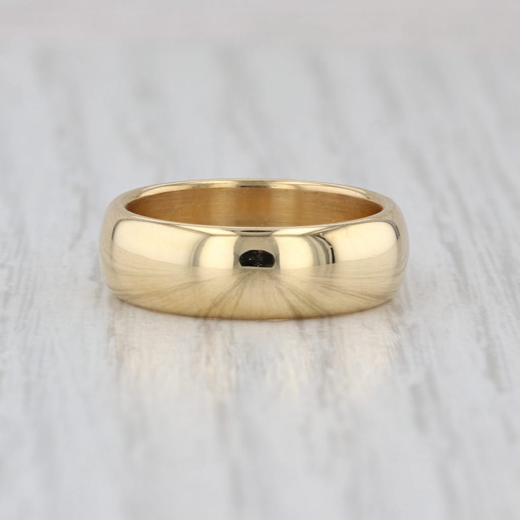 Tiffany Forever Wedding Band 18k Yellow Gold Size 5.75 6mm Ring