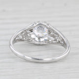 New Beverley K Round Semi Mount Engagement Ring 18k White Gold Diamond Size 6.5