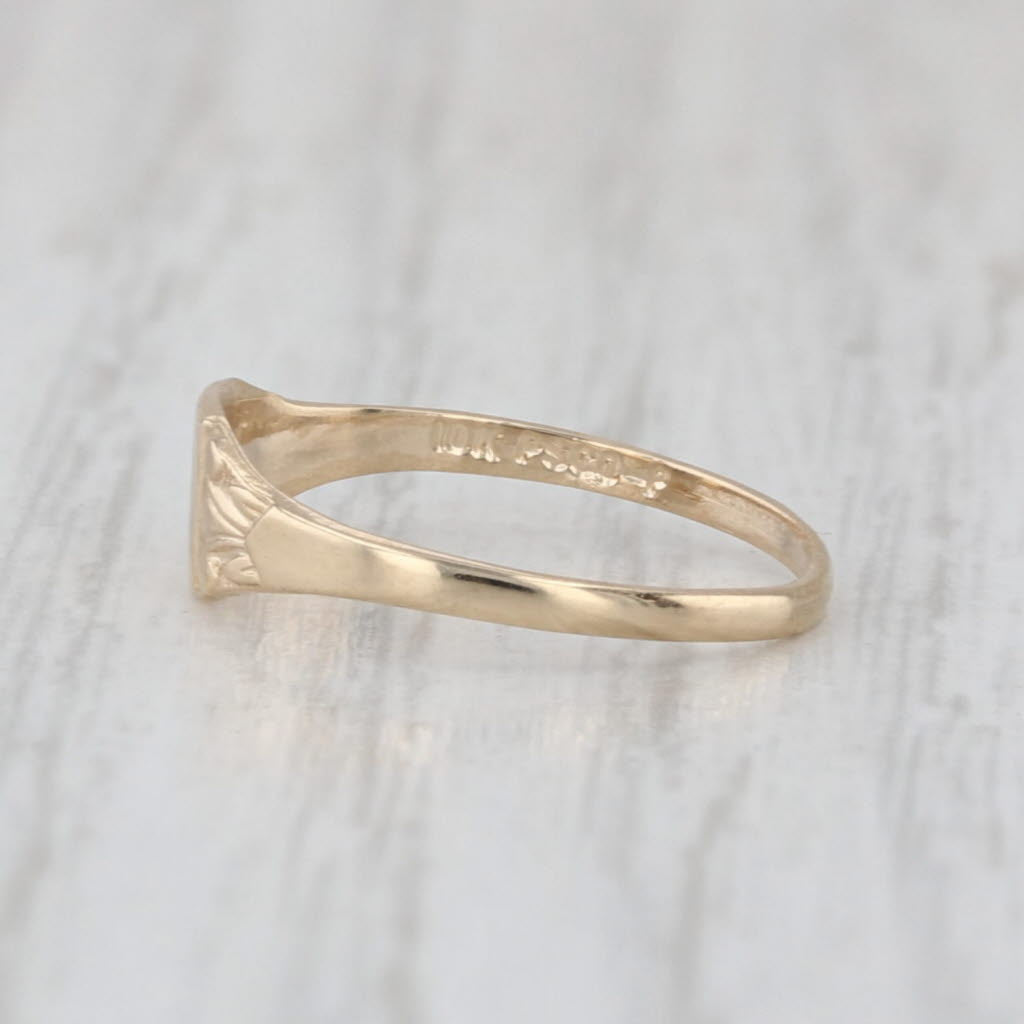 Vintage Engravable Baby Ring 10k Yellow Gold Size 2 Baby Keepsake Band PSCo