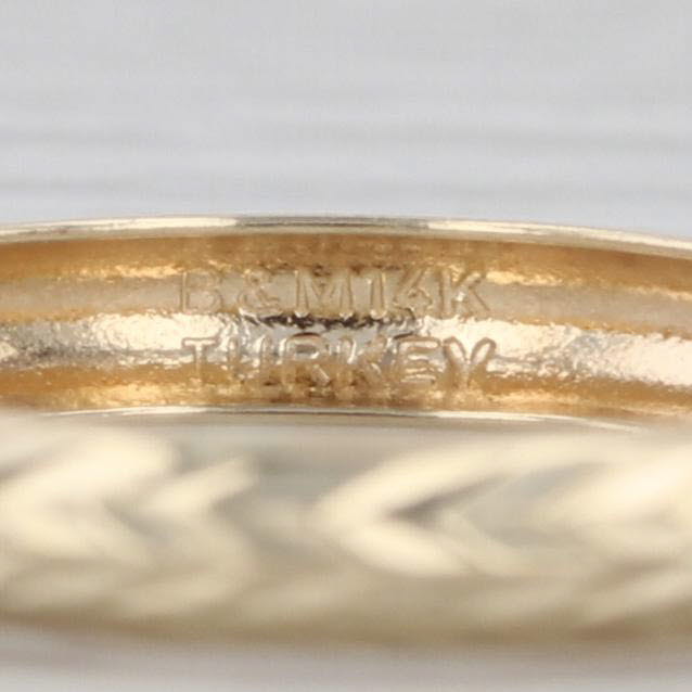 Chevron Etched Band Ring 14k Yellow Gold Stackable Wedding 3mm Size 7