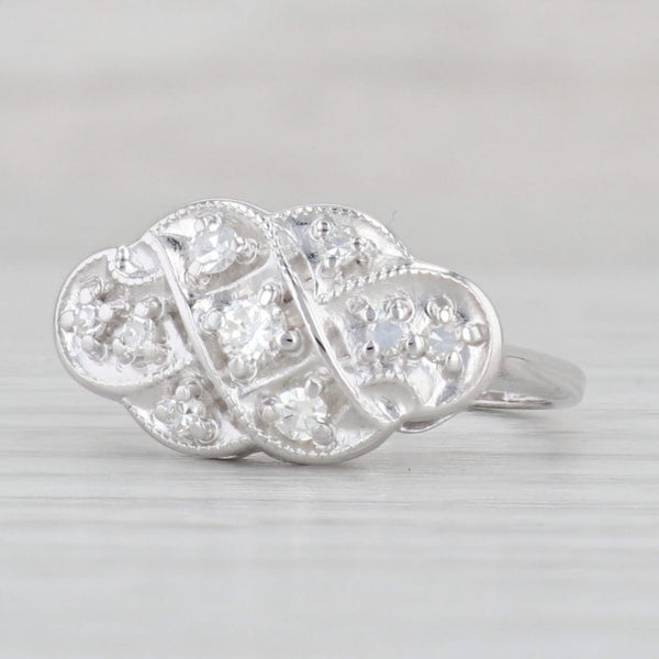 Light Gray Vintage 0.17ctw Diamond Ring 14k White Gold Size 6.25