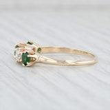 Light Gray 1ctw Green Tourmaline Diamond Ring 14k Yellow Gold Size 4 Stackable