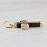 Vintage Quartz Cross Pendant 800 Yellow Gold Small Drop Religious Jewelry