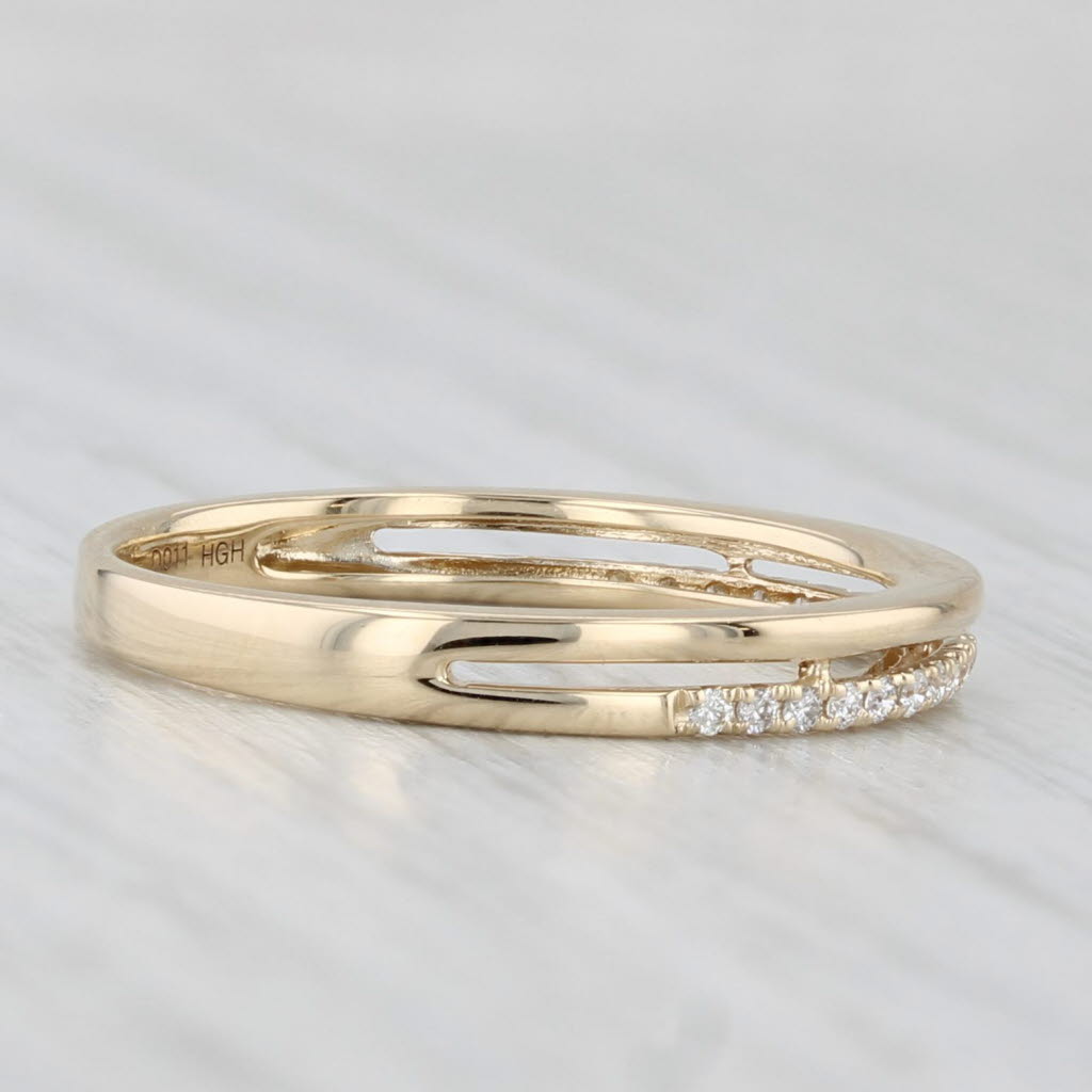 Light Gray New 0.11ctw Diamond Wedding Band 14k Gold Stackable Anniversary Ring Size 6.5