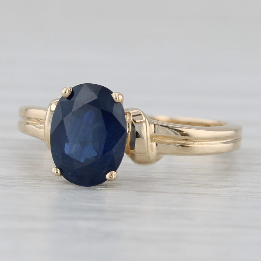 Gray 1.46ct Oval Sapphire Solitaire Ring 14k Yellow Gold Size 5