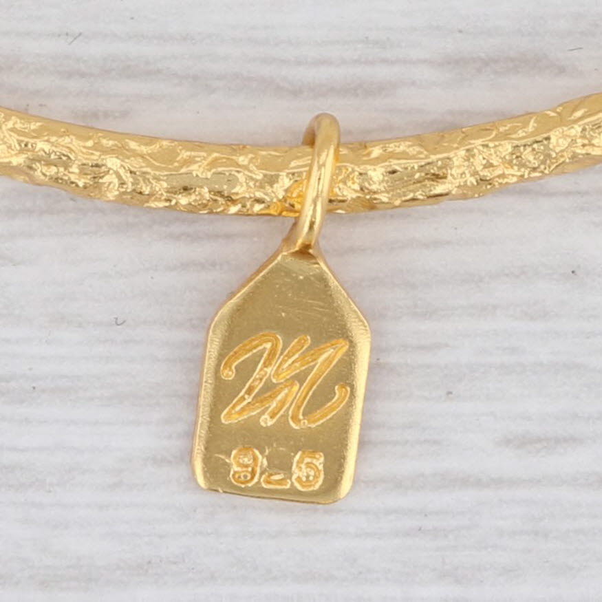 New Nina Wynn Pallas Bangle Bracelet Sterling Silver 22k Gold Vermeil 8" Sz 3