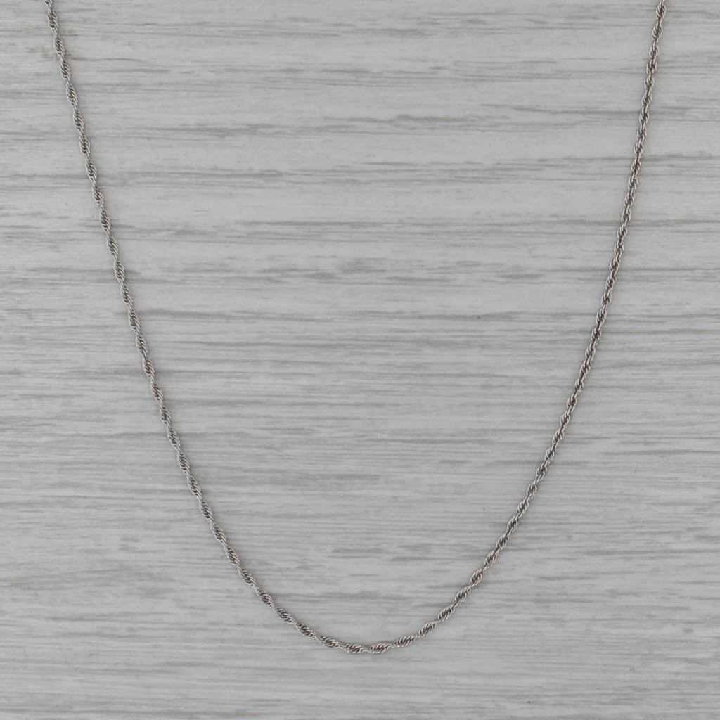 18" Rope Chain Necklace 1.2mm 14k White Gold