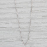 Light Gray 18” Cable Chain Necklace 18k White Gold Italy 1.6mm