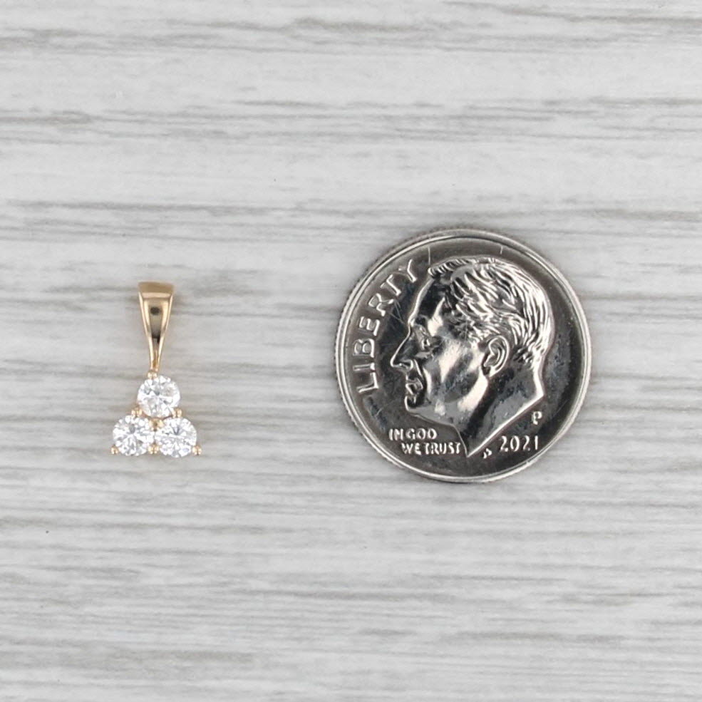 0.25ctw Diamond 3-Stone Small Drop Pendant 14k Yellow Gold