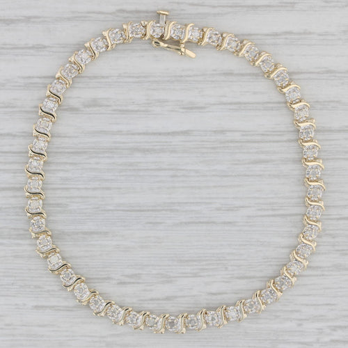 Gray 0.75ctw Diamond Tennis Bracelet 14k Yellow Gold 7.25"