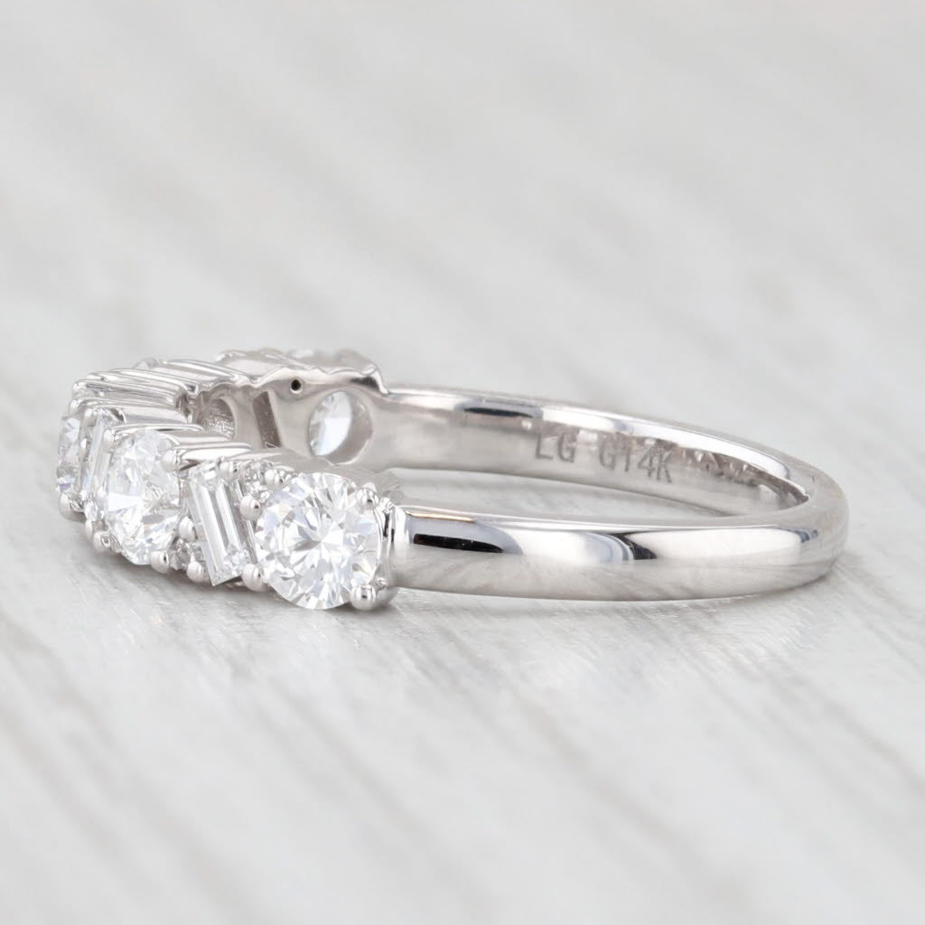 Light Gray New 1.11ctw Lab Grown Diamond Ring Wedding Anniversary Band 14k White Gold S 6.5