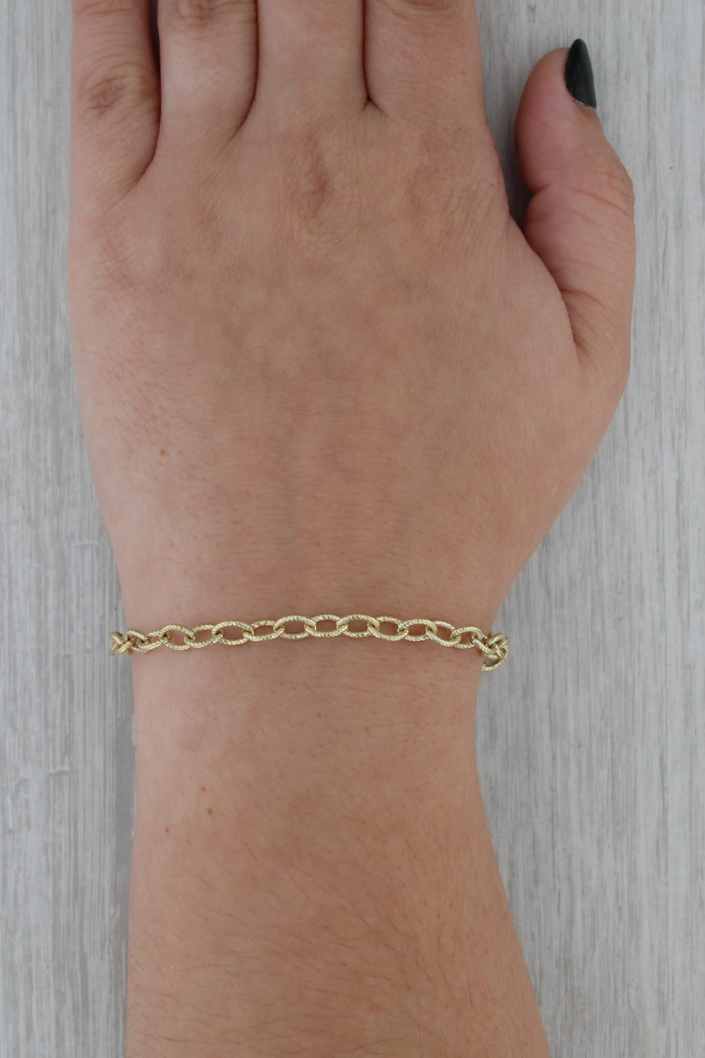 Cable Chain Bracelet 14k Yellow Gold 6.75" 4mm