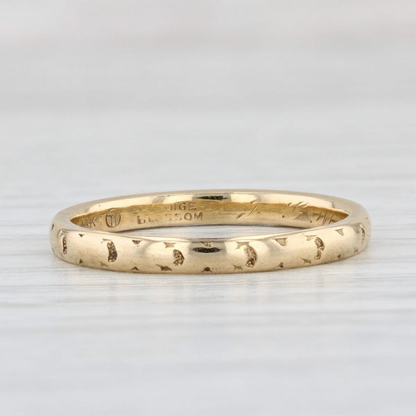 Light Gray 1920s Traub Orange Blossom Ring 18k Yellow Gold Wedding Band Stackable Size 7