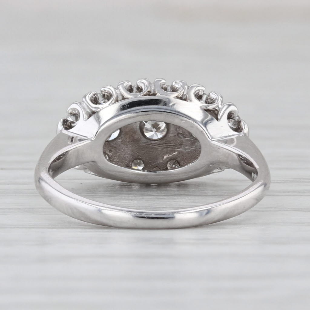 Vintage 0.23ctw Diamond Princess Ring 14k White Gold Size 4.25